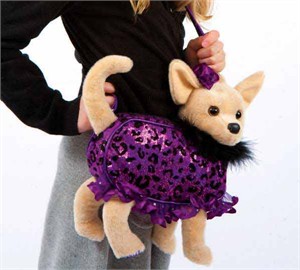 stuffed chihuahua in purse